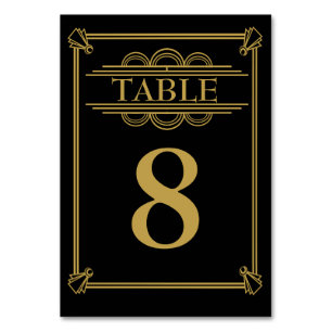 Roaring 20's Art Deco Gatsby Table number
