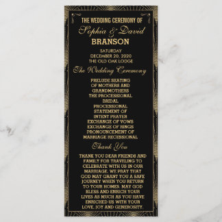Roaring 20s Art Deco Great Gatsby Wedding Program