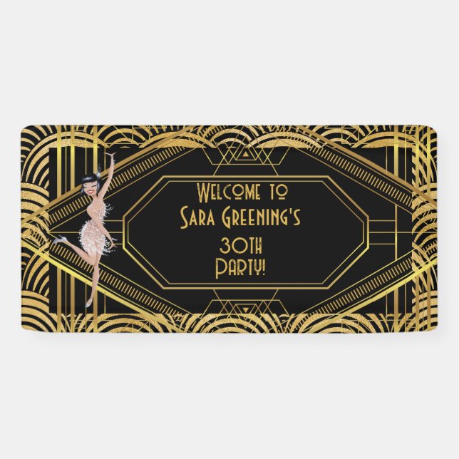 Roaring 20's Flapper Twenties Great Gatsby 1920 Banner (Horizontal)