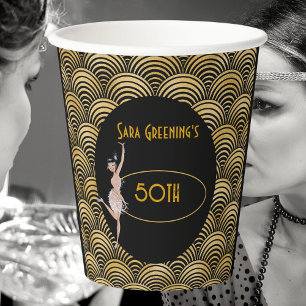 Roaring 20's Flapper Twenties Great Gatsby 1920 Paper Cups