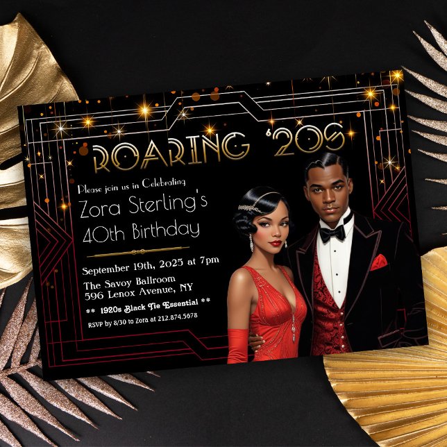 Roaring 20s Gatsby 1920s African American  Invitation (Creator Uploaded)