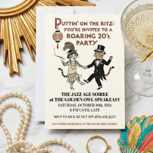 Roaring 20s Jazz Age Party Invitation with Dancing
