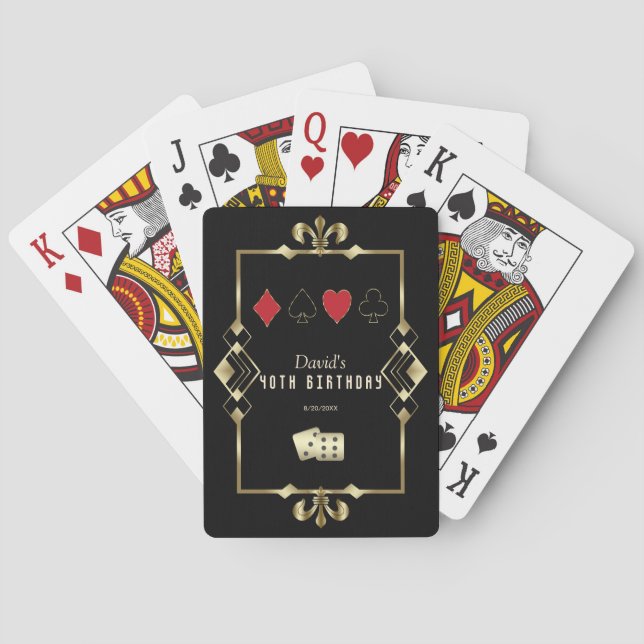 Roaring 20s Las Vegas Casino Royale 40th Birthday  Playing Cards (Back)