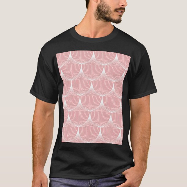 Roaring '20s Linear Scales: Elegant Pattern T-Shirt (Front)