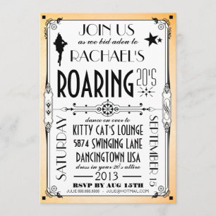 Roaring 20's Retro Art Deco Party Invitation