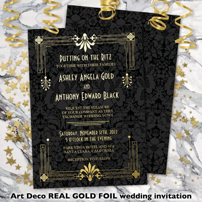 Roaring 20s Twenties Art Deco Gold Foil Wedding (Creator Uploaded)