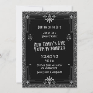 Roaring 20s Twenties Art Deco New Year's Eve Party Invitation