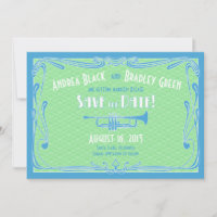 Roaring 20s Twenties Trumpet Wedding Save the Date