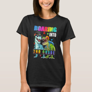 Roaring 2nd Grade Cute Dinosaur Backpack Back To S T-Shirt