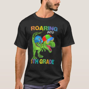 Roaring 5th Grade Dinosaur Rex Back To School Kids T-Shirt