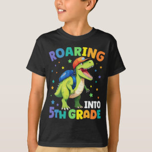 Roaring 5th Grade Dinosaur T Rex Back To School  T-Shirt