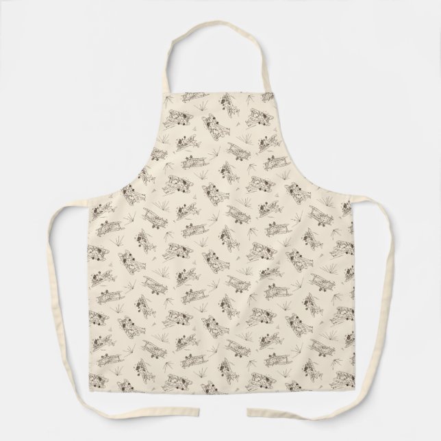 Roaring Art Deco Bi-planes - sketched pattern.   Apron (Front)