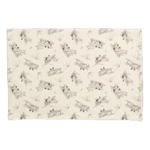 Roaring Art Deco Bi-planes - sketched pattern.   Pillowcase
