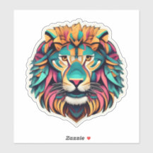 Roaring Artistry Lion Sticker Collection