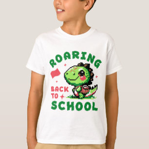 Roaring Back To School Dinosaur Design T-Shirt