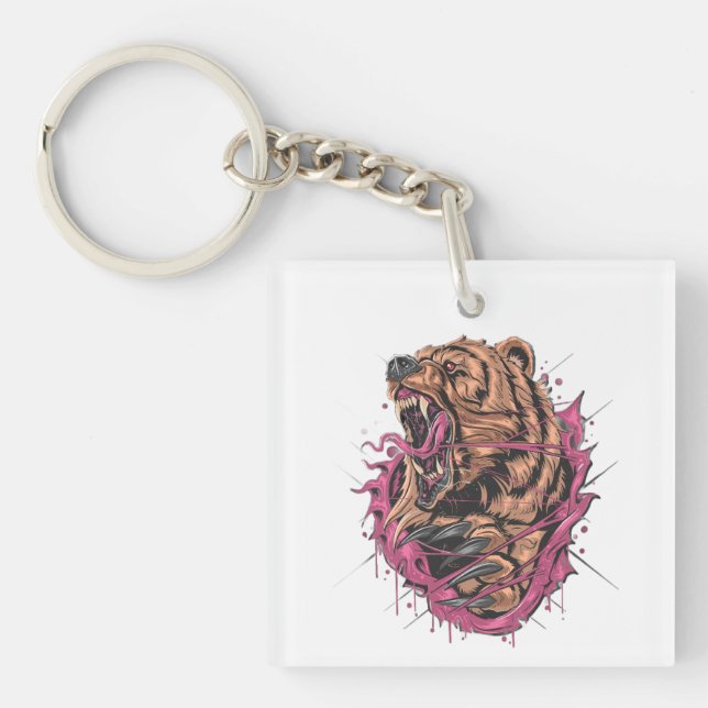 Roaring Bear Keychain  (Front)