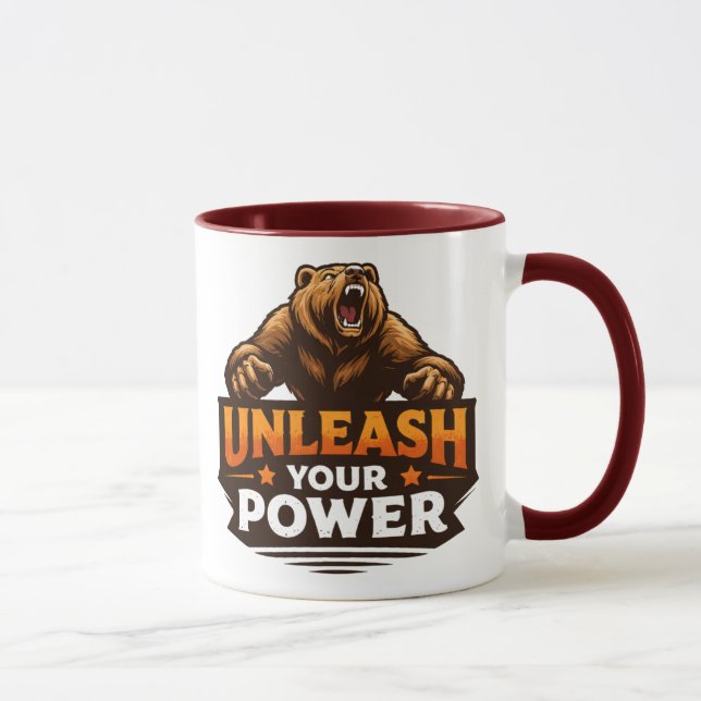 Roaring Bear Strength Motivation Tee Mug (Right)