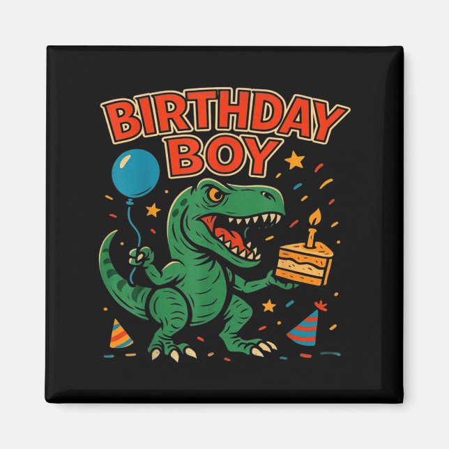 Roaring Birthday Boy Dinosaur Celebration Design _ Magnet (Front)