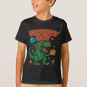 Roaring Birthday Boy Dinosaur Celebration Design _ T-Shirt