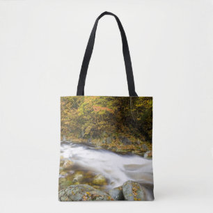 Roaring Brook in fall in Vermont's Green Tote Bag
