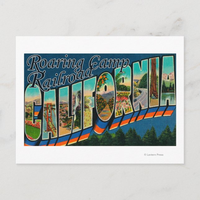 Roaring Camp Railroad, CA - Large Letter Scenes Postcard (Front)