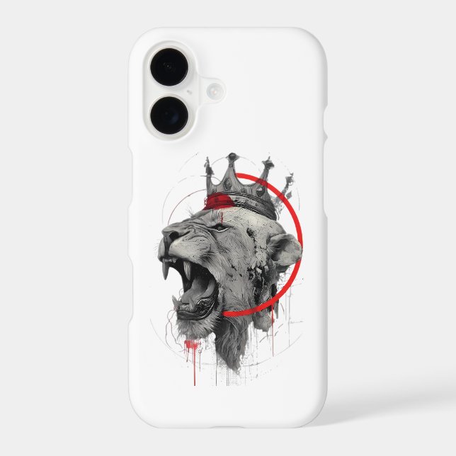 Roaring Crowned Lion Trash Polka Phone Case (Back)