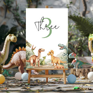 Roaring Dinosaur Birthday Party Table Number