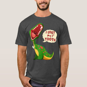 Roaring Dinosaur I Lost My 1st Tooth Funny Tooth F T-Shirt