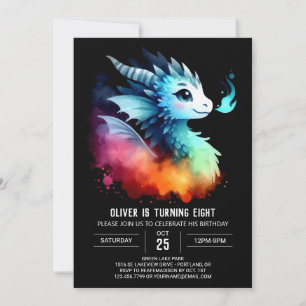 Roaring Dragon Birthday Customizable Invitation