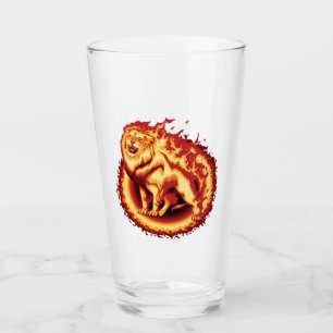 Roaring Fire Lion Glass