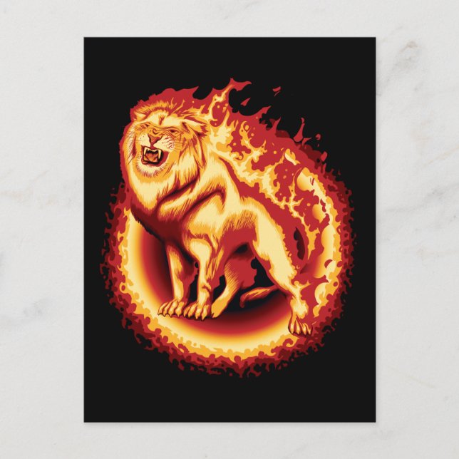 Roaring Fire Lion Postcard (Front)