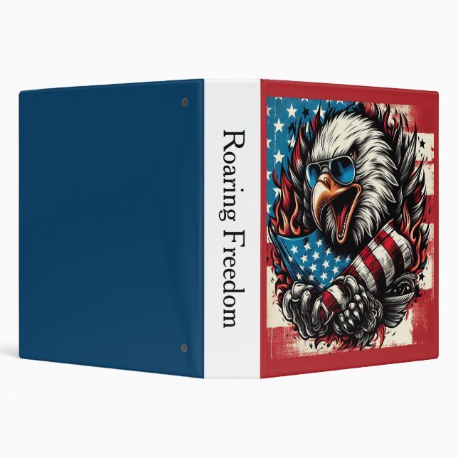 Roaring Freedom – Bald Eagle Patriotic Binder (Background)