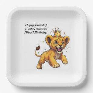 Roaring Fun! Baby Lion King Birthday Party  Paper Plate