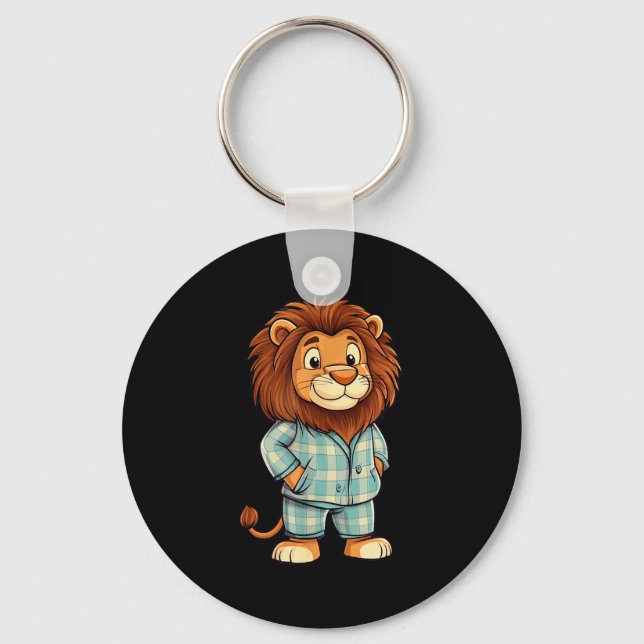 Roaring Giggles_ Lion In Pajama Costume For Sleepy Keychain (Front)