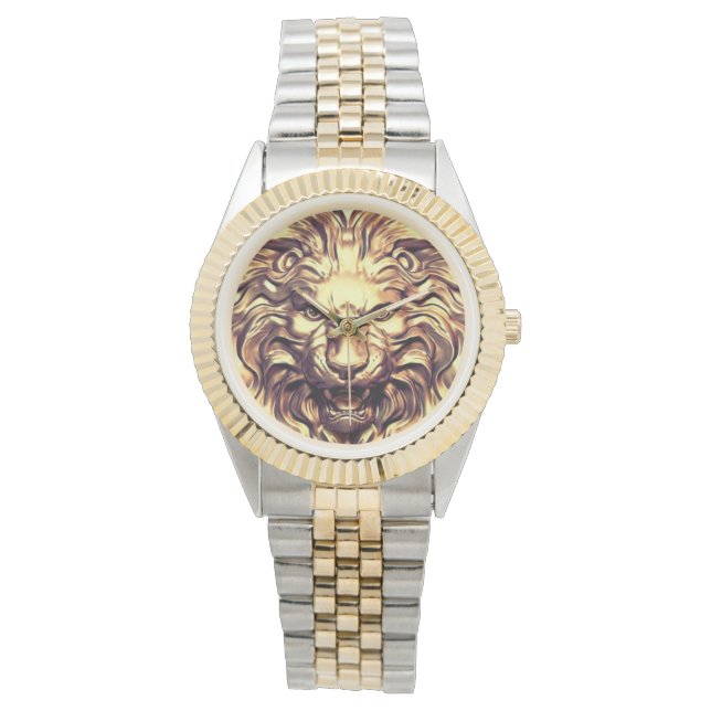 Roaring Gold Lion Head eWatch Watch (Front)