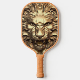 Roaring Gold Lion Head. Personalize   Pickleball Paddle