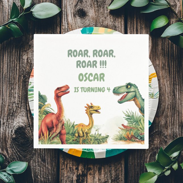 Roaring Good Time Dinosaur Party Napkin (Creator Uploaded)