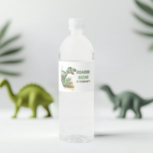 Roaring Good Time Dinosaur Party Water Bottle Label