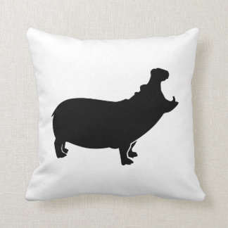 Roaring hippo throw pillow