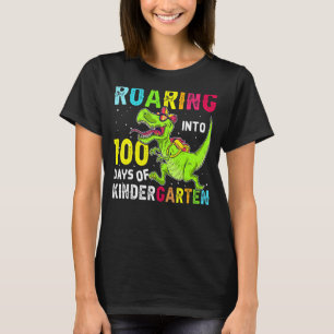 Roaring Into 100 Days Kindergarten T-Shirt