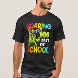 Roaring Into 100 Days of School Kindergarten Dinos T-Shirt