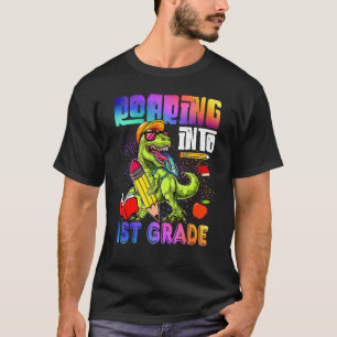 Roaring Into 1st Grade  Back To School Rex Dinosau T-Shirt