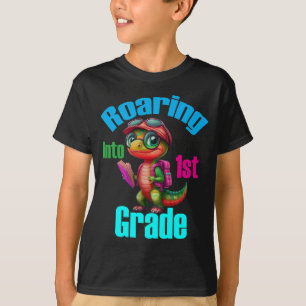 Roaring Into 1st Grade, Fun Back To School  T-Shirt
