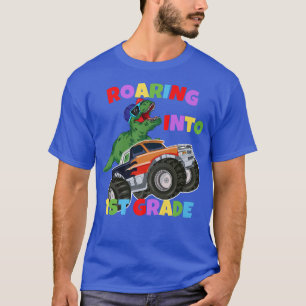 Roaring into 1st Grade Monster Truck Dinosaur T-Re T-Shirt