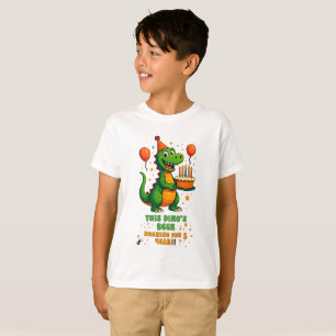 Roaring into 5 – Dino Birthday Design T-Shirt