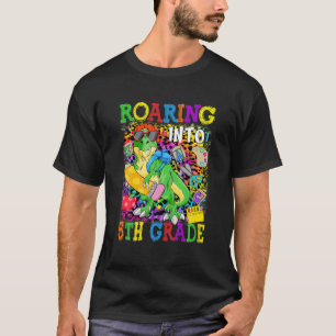 Roaring Into 5Th Grade Dinosaur T Rex Back To Scho T-Shirt