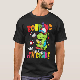 Roaring Into 6th Grade Dinosaur Boys Kids Back To T-Shirt