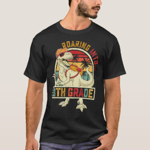 Roaring Into 8th Grade Dinosaur Kids Back To Schoo T-Shirt