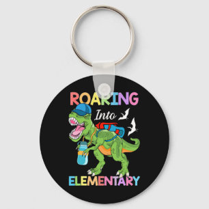 Roaring Into Elementary Dinosaur Boys Girls Byck T Keychain
