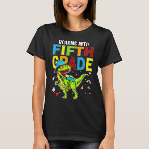Roaring Into Fifth Grade Student First Day Of Scho T-Shirt